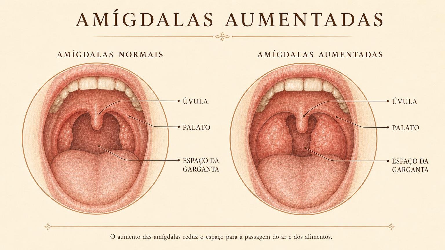 Amígdalas aumentadas na criança: o que muda a decisão de operar