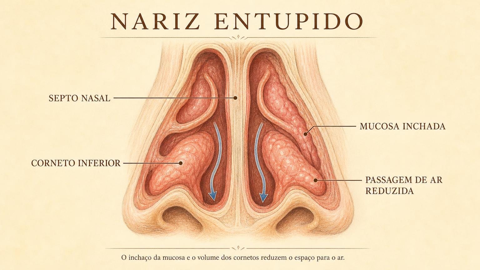 Nariz entupido o tempo todo: as causas reais e o que resolve cada uma
